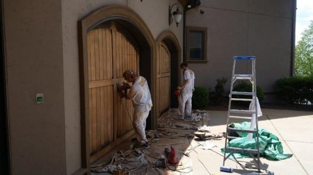 Staining / sanding doors
