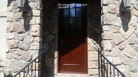 Re-Stained Entrance Door Davidson, NC 